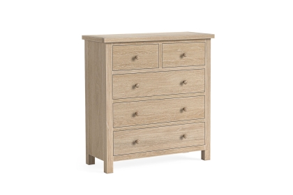 Modern Country Oak 2 Over 3 Chest of Drawers