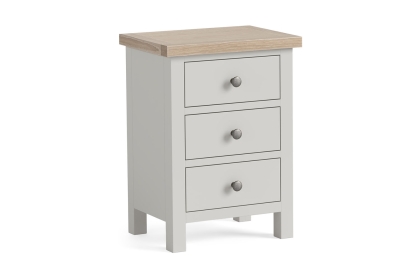 Modern Country Painted Oak Stone Grey Bedside Table