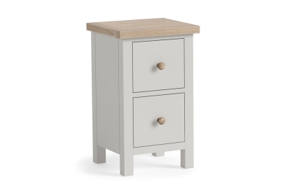 Modern Country Painted Oak Stone Grey Narrow Bedside Table