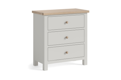 Modern Country Painted Oak Stone Grey 3 Drawer Chest of Drawers Modern Country Painted Oak Stone Grey 3 Drawer Chest of Drawers
