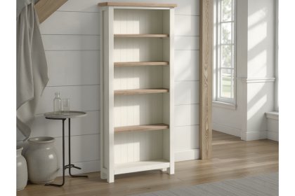Modern Country Painted Oak Coconut White Large Bookcase