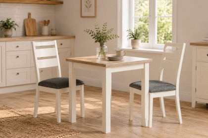 Modern Country Painted Oak Coconut White Bistro Dining Table Modern Country Painted Oak Coconut White Bistro Dining Table