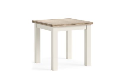 Modern Country Painted Oak Coconut White Flip-Top Dining Table Modern Country Painted Oak Coconut White Flip-Top Dining Table