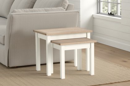 Modern Country Painted Oak Coconut White Nest Of Tables Modern Country Painted Oak Coconut White Nest Of Tables