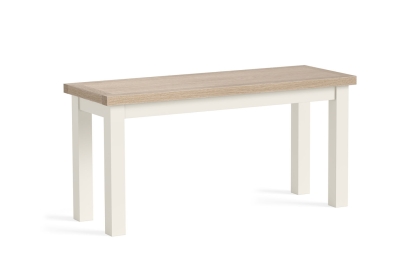 Modern Country Painted Oak Coconut White Dining Bench