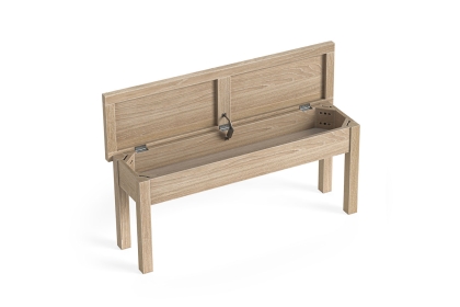 Modern Country Oak Shallow Storage Bench