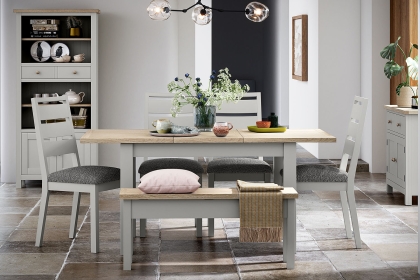 Modern Country Painted Oak Stone Grey Extending Dining Table Modern Country Painted Oak Stone Grey Extending Dining Table