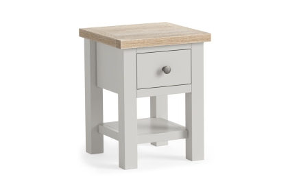 Modern Country Painted Oak Stone Grey Lamp Table with Shelf Modern Country Painted Oak Stone Grey Lamp Table with Shelf