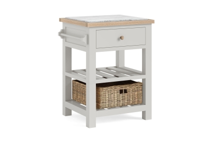 Modern Country Painted Oak Stone Grey Small Kitchen Island Unit