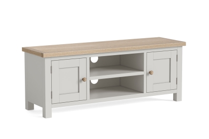Modern Country Painted Oak Stone Grey 125cm Large TV Unit Modern Country Painted Oak Stone Grey 125cm Large TV Unit