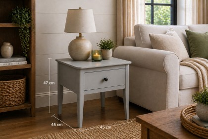 Stowe Painted Grey Lamp Table