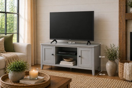 Stowe Painted Grey Large TV Unit Stowe Painted Grey Large TV Unit