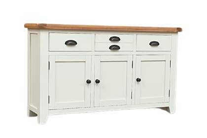 Cotswold White Large 3 Door Sideboard - 137cm Wide