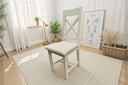Cotswold White Cross Back Fabric Dining Chair