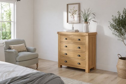 Normandy Chunky Country Oak 2 Over 3 Chest of Drawers