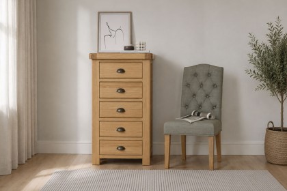 Normandy Chunky Country Oak Tallboy Chest of Drawers