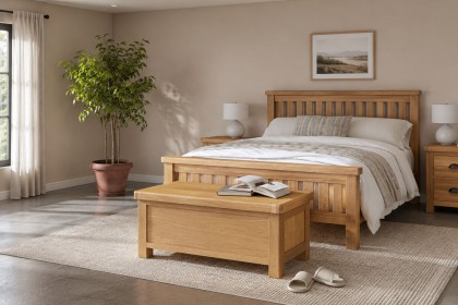 Normandy Chunky Country Oak Storage Blanket Box