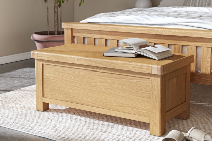 Normandy Chunky Country Oak Storage Blanket Box