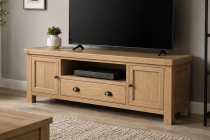 Normandy Chunky Country Oak 190cm TV Unit