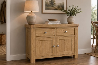 Normandy Chunky Country Oak Small Sideboard Normandy Chunky Country Oak Small Sideboard