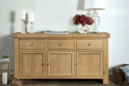 Normandy Chunky Country Oak Large Sideboard Normandy Chunky Country Oak Large Sideboard
