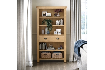 Normandy Chunky Country Oak Large Bookcase
