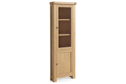 Normandy Chunky Country Oak Corner Display Cabinet