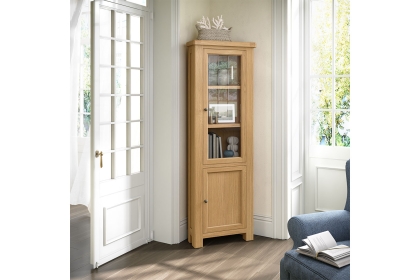 Normandy Chunky Country Oak Corner Display Cabinet Normandy Chunky Country Oak Corner Display Cabinet