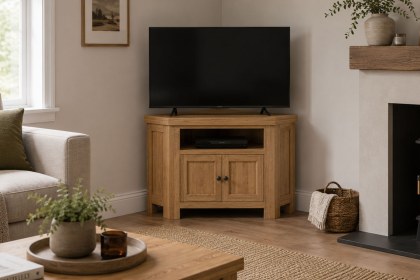 Normandy Chunky Country Oak Corner TV Unit