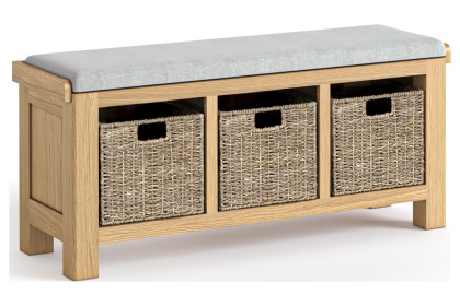 Normandy Chunky Country Oak Storage Bench