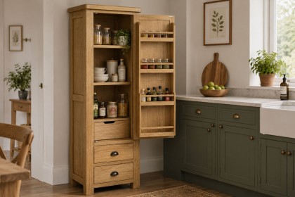 Normandy Chunky Country Oak Single Larder Unit