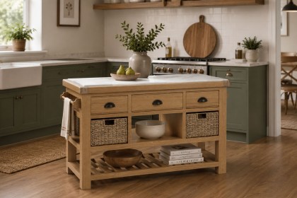 Normandy Chunky Country Oak Large Kitchen Island Unit