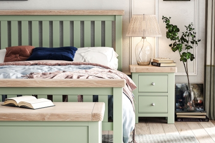 Salcombe Painted Oak Sage Green Bed Frame