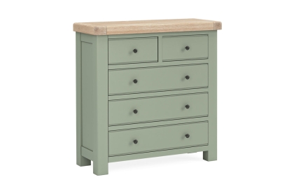 Salcombe Painted Oak Sage Green 2 Over 3 Chest of Drawers