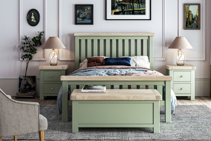 Salcombe Painted Oak Sage Green Blanket Box
