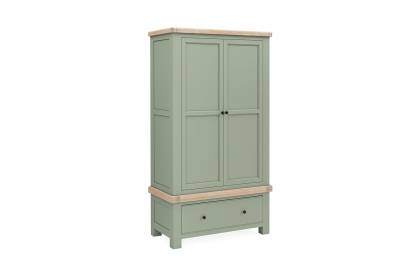 Salcombe Painted Oak Sage Green Gents Wardrobe