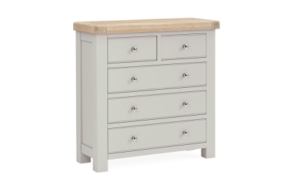 Salcombe Painted Oak Stone Grey 2 Over 3 Chest of Drawers Salcombe Painted Oak Stone Grey 2 Over 3 Chest of Drawers