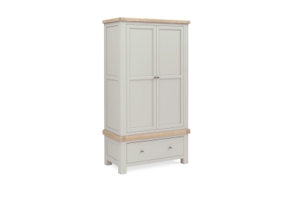 Salcombe Painted Oak Stone Grey Gents Wardrobe