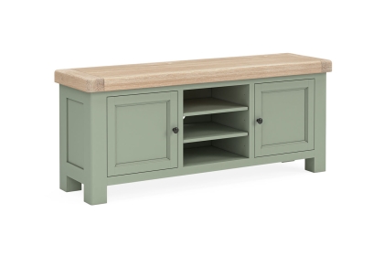 Salcombe Painted Oak Sage Green 140cm TV Unit