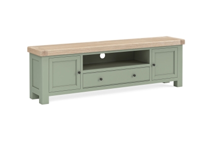 Salcombe Painted Oak Sage Green 190cm TV Unit