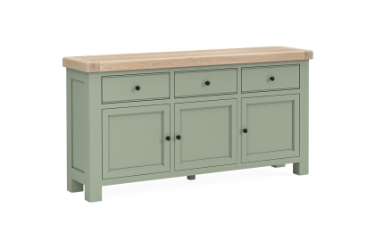 Salcombe Painted Oak Sage Green Large Sideboard