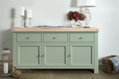 Salcombe Painted Oak Sage Green Large Sideboard Salcombe Painted Oak Sage Green Large Sideboard