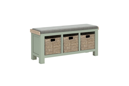 Salcombe Painted Oak Sage Green Storage Bench