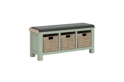 Salcombe Painted Oak Sage Green Storage Bench