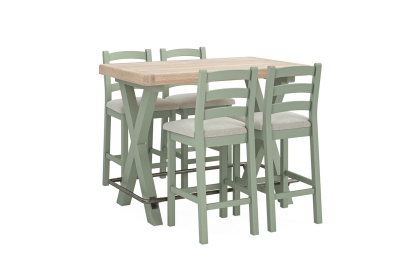 Salcombe Painted Oak Sage Green Bar Stool