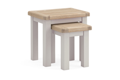 Salcombe Painted Oak Stone Grey Nest Of Tables Salcombe Painted Oak Stone Grey Nest Of Tables
