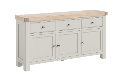 Salcombe Painted Oak Stone Grey Large Sideboard Salcombe Painted Oak Stone Grey Large Sideboard