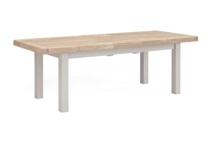 Salcombe Painted Oak Stone Grey Large Extending Dining Table