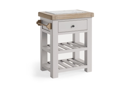Salcombe Painted Oak Stone Grey Small Kitchen Island