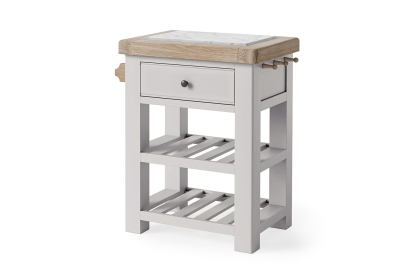 Salcombe Painted Oak Stone Grey Small Kitchen Island